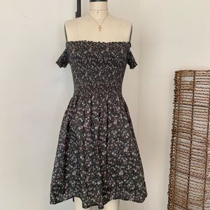 Brandy Melville green off shoulder Caley dress